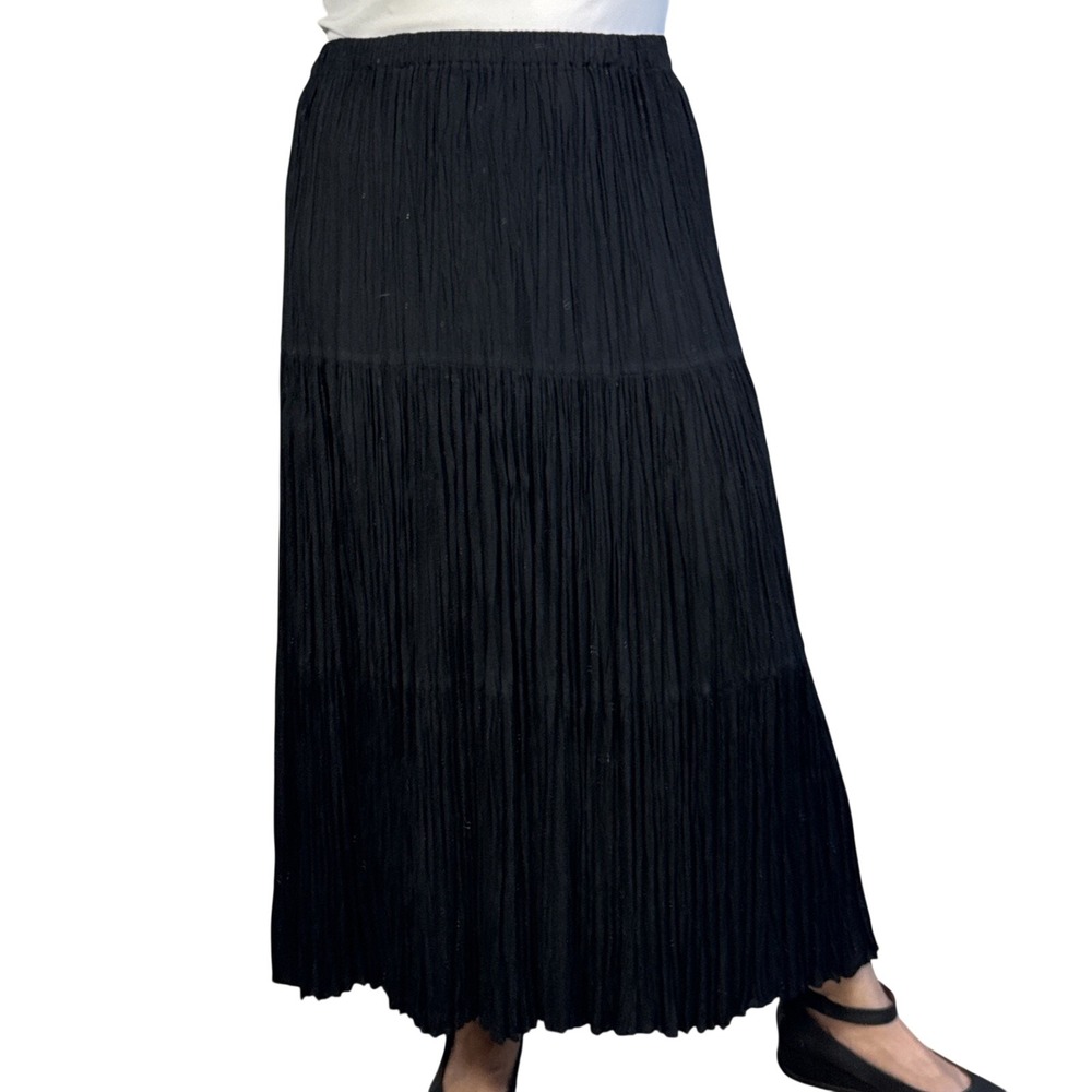 Double D Ranch Black Maxi Skirt Size XS Tiered Broomstick Praire Cowgirl Boho
